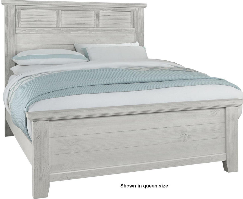 Vaughan-Bassett Sawmill King Louver Bed in Alabaster Two Tone